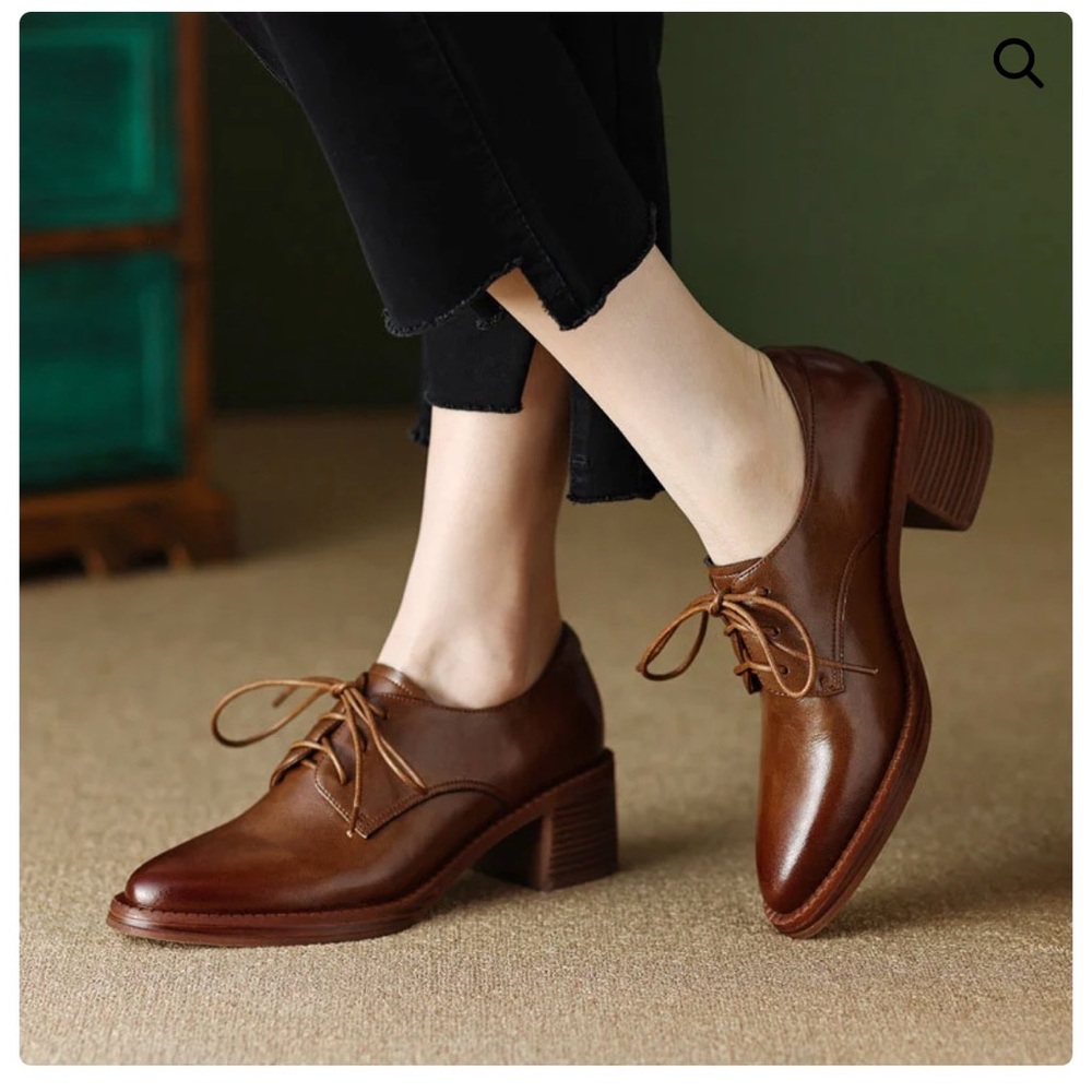 CHIKO Brown heeled Oxford shoes
